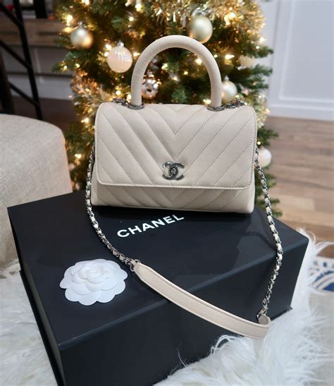 chanel wood handle bag|Chanel top handle bag small.